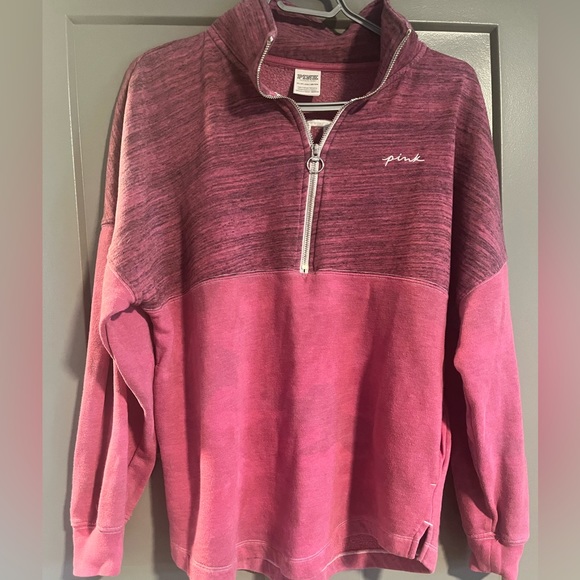 XS Love Pink quarter zip sweatshirt - Picture 1 of 3